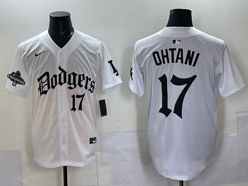 Men Los Angeles Dodgers 17 Ohtani white Nike 2025 MLB jersey 0013